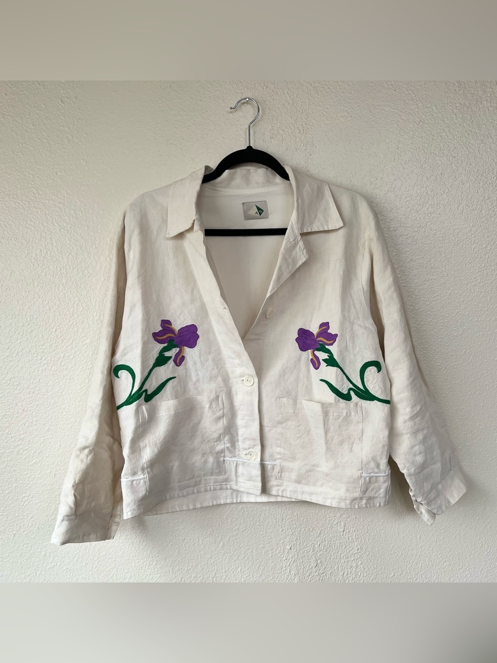 Embroidered Boho Relaxed Floral Linen Jacket